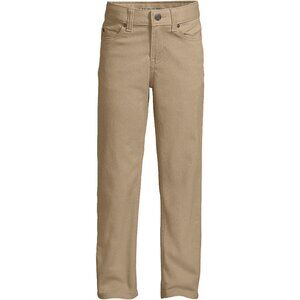 Lands' End Boys Iron Knee Stretch 5 Pocket Pants, Light Beige, NWT